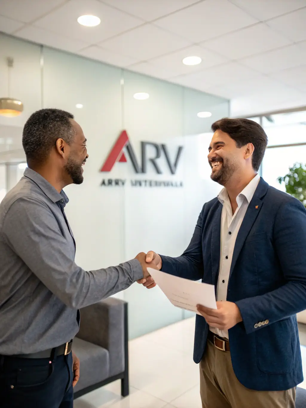 A satisfied client shaking hands with an ERX DIGITAL team member, illustrating the agency's commitment to client success.