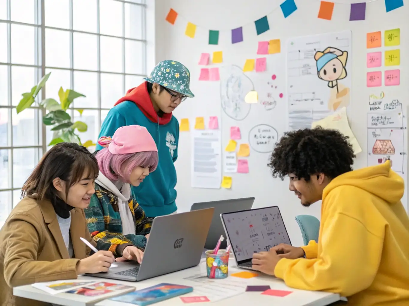 A team of skilled app developers collaborating on a mobile app interface, showcasing their expertise in creating user-friendly and scalable applications for ERX DIGITAL's clients.